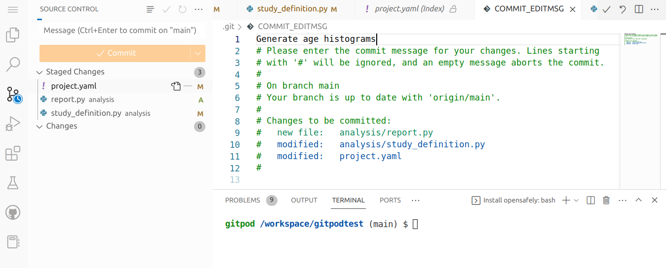 Committing changes in GitHub.